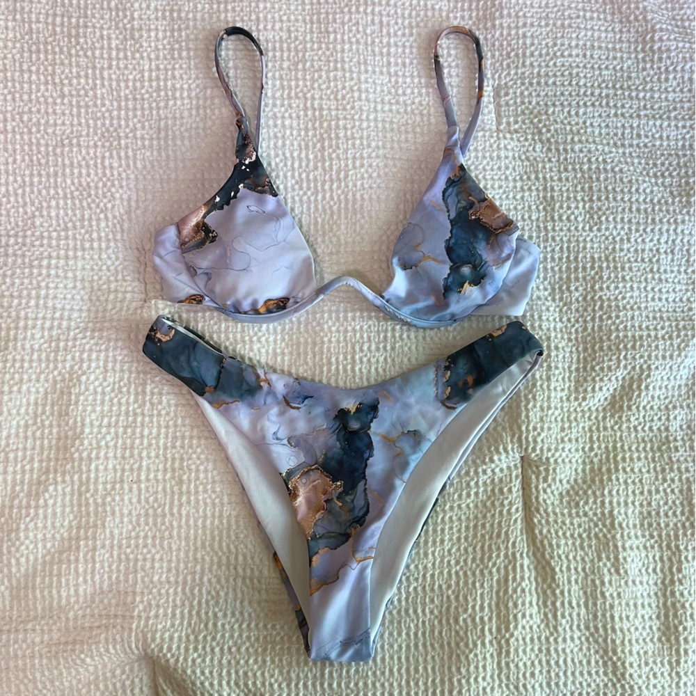 Purple Marble Bikini Size Small